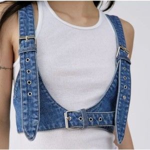 NWT Urban Outfitters Maisie Denim Harness Size M  Box 4/18